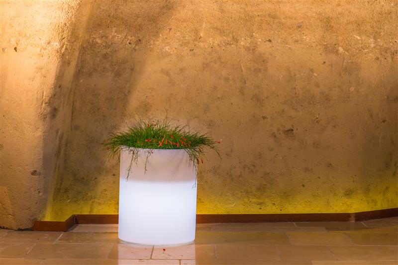 Leuchtvase VENUSIO Rund Ø 40 cm - H 50 cm Licht vielfarbige LED Akku