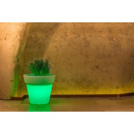 Leuchtvase GEMMA Rund Ø 50 cm - H 44 cm Licht vielfarbige LED Akku