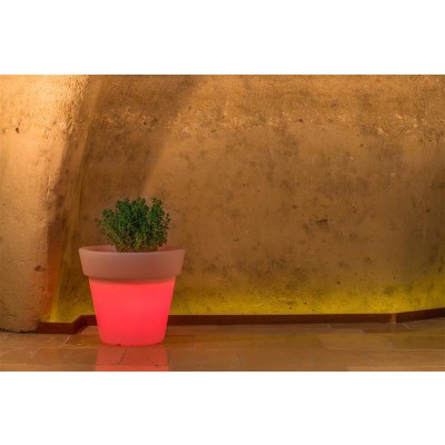 Leuchtvase GEMMA Rund Ø 50 cm - H 44 cm Licht vielfarbige LED Akku
