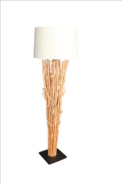 Stehleuchte Feh aus Treibholz Schirm beige  von GARINO