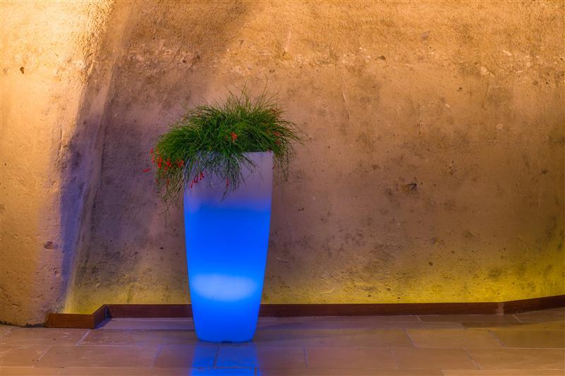 Leuchtvase STILO  Rund -  Ø 33 cm. - H 70 cm Licht blau