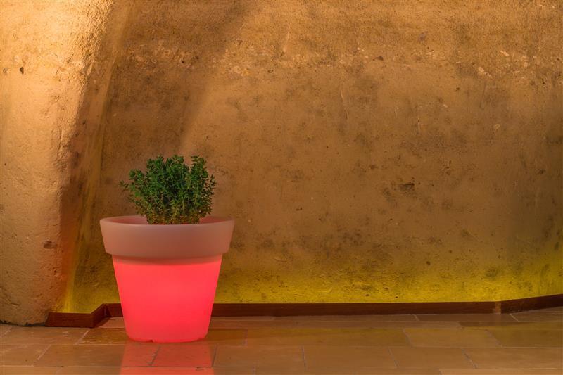 Leuchtvase GEMMA Rund Ø 80 cm - H 70 cm Licht rot
